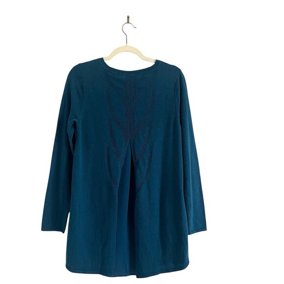 Soft Surroundings Sirena Knit tunic Wool alpaca Sz small Poseidon Blue Preppy - Picture 4 of 10